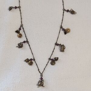 Sweet Romance Charming Gold and Purple Women's Necklace/Bracelet Set